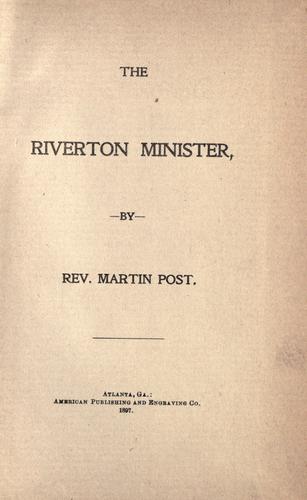 Cover for The Riverton minister