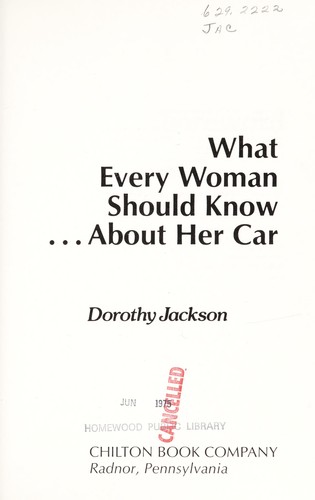 Cover for What every woman should know ... about her car.