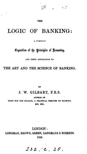 Cover for The logic of banking