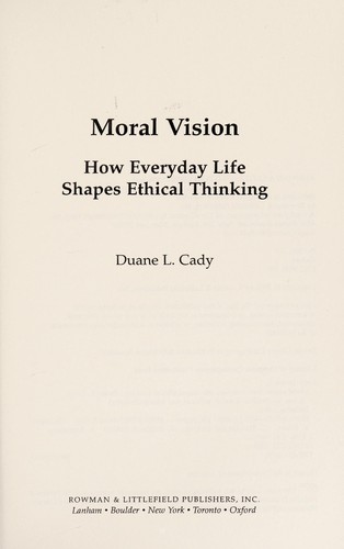 Cover for Moral vision