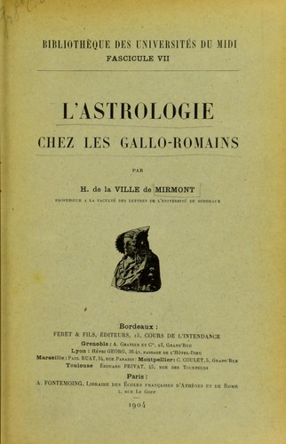 Cover for L'Astrologie chez les Gallo-Romains
