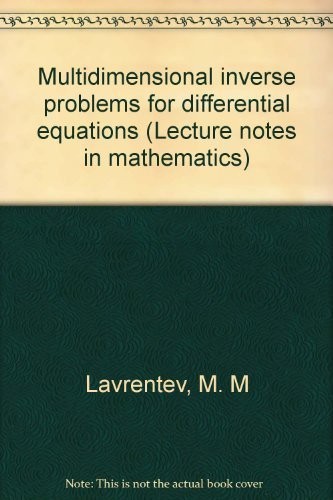 Cover for Multidimensional inverse problems for differential equations