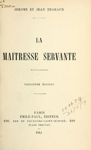 Cover for maîtresse servante.