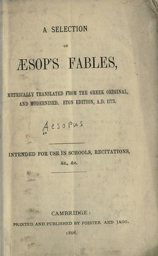 Cover for A selection of Aesop's fables