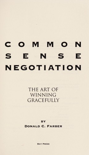Cover for Common sense negotiation
