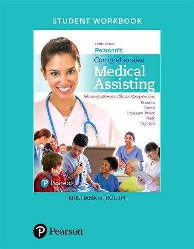 Cover for Student Workbook for Pearson's Comprehensive Medical Assisting