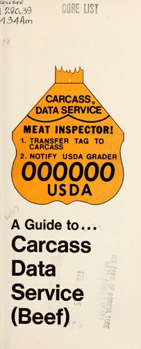 Cover for A guide to carcass data service (beef)