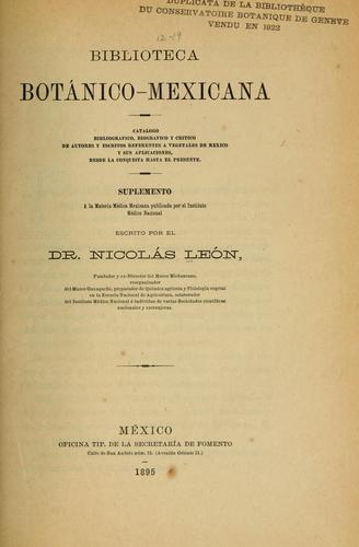 Cover for Biblioteca botánica-mexicana.