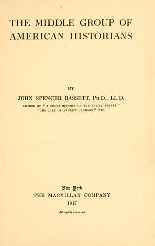 Cover for The middle group of American historians