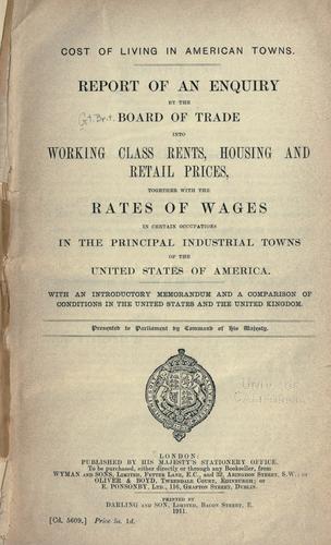 Cover for Cost of living in American towns.