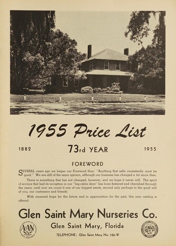 Cover for 1955 price-list