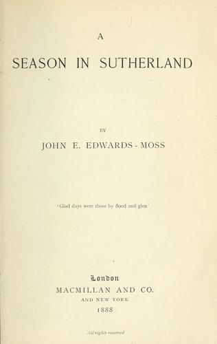 Cover for A season in Sutherland