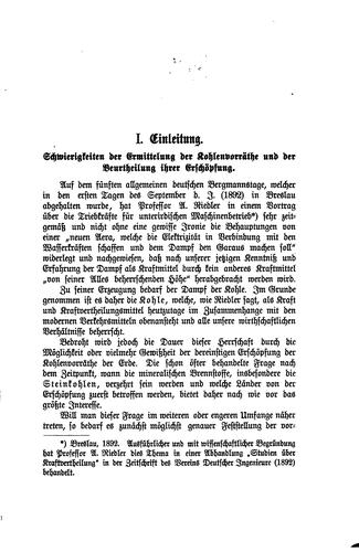 Cover for Die Kohlenvorräthe der europäischen Staaten, insbesondere Deutschlands, und deren Erschöpfung
