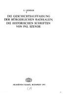 Cover for Die Geschichtsauffassung der bürgerlichen Radikalen