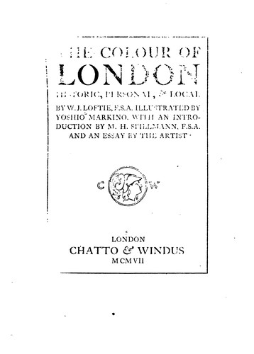 Cover for The colour of London