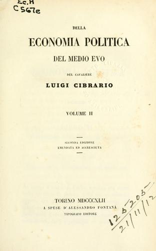 Cover for Della economia politica del medio evo.