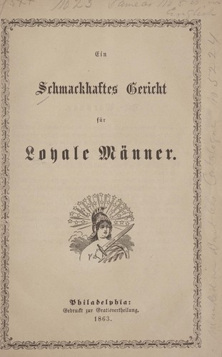 Cover for Ein schmackhaftes Gericht für loyale Männer.