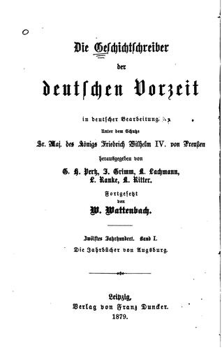 Cover for Die Jahrbücher von Augsburg