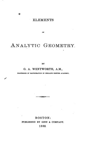 Cover for Elements of Analytic Geometry