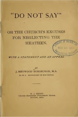 Cover for Do not say