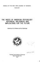 Cover for The Roots of American psychology