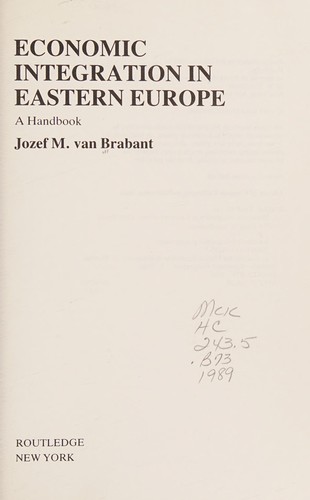 Cover for Economic integration in eastern Europe
