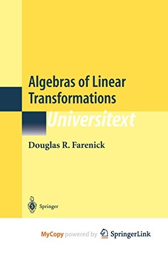 Cover for Algebras of Linear Transformations