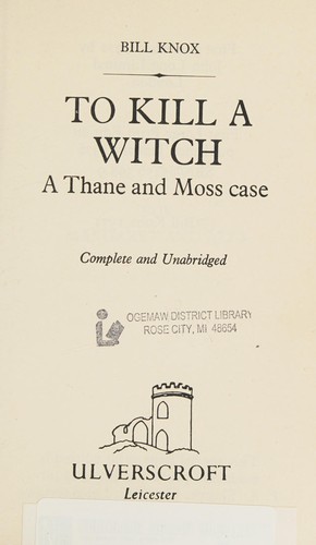 Cover for To Kill a Witch/