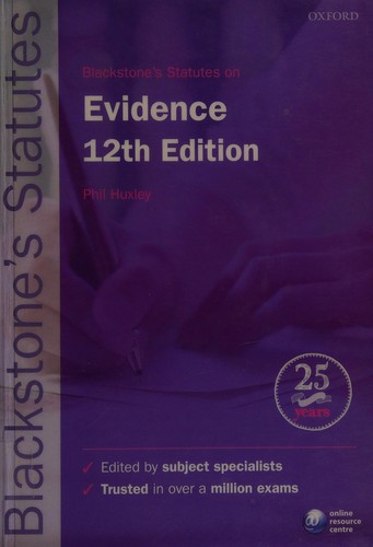 Cover for Blackstone's statutes on evidence