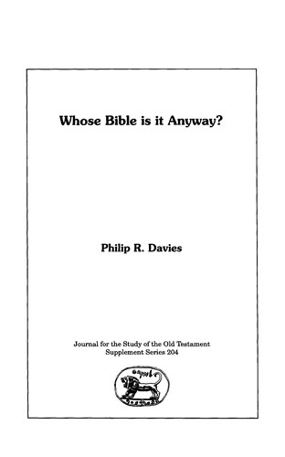 Cover for Whose Bible is it anyway?