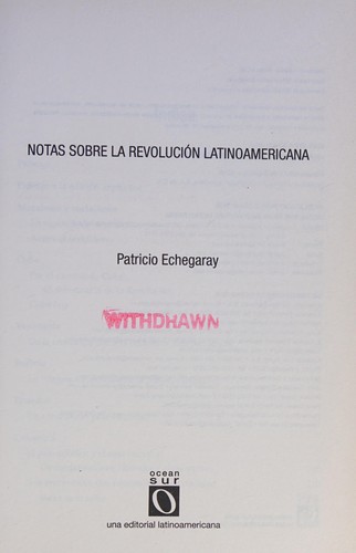 Cover for Notas Sobre la Revolución Latinoamericana