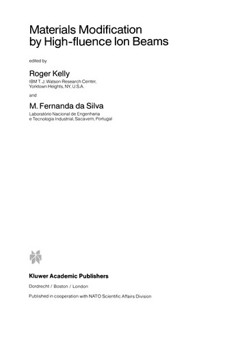 Cover for Materials Modification by High-fluence Ion Beams