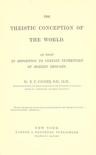 Cover for The theistic conception of the world