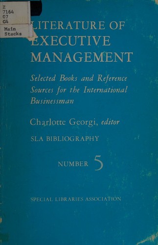Cover for Literature of executive management.