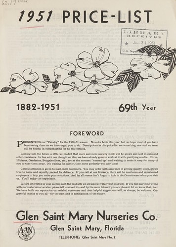 Cover for 1951 price-list