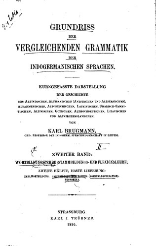 Cover for Grundriss der vergleichenden Grammatik der indogermanischen Sprachen ...