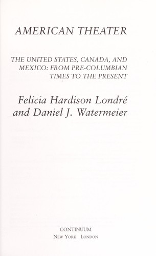 Cover for The history of the North American theater