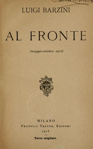 Cover for Al fronte (maggio-ottobre 1915).