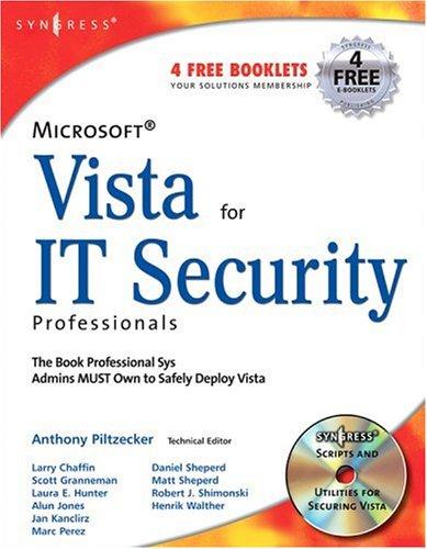 Cover for Microsoft Vista for IT Security Professionals