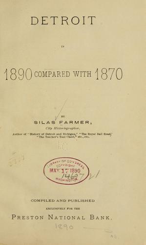 Cover for Detroit in 1890 compared with 1870