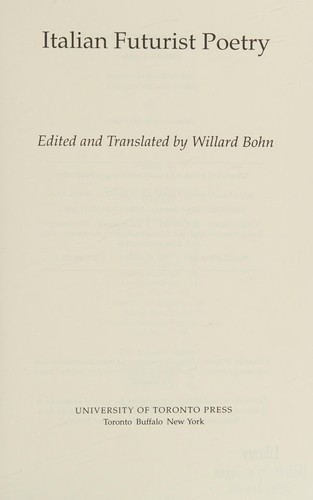 Cover for Italian Futurist Poetry (Toronto Italian Studies)