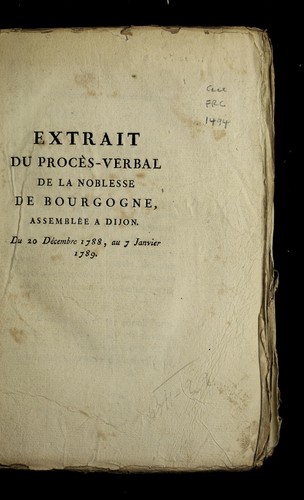 Cover for Extrait du proce  s-verbal