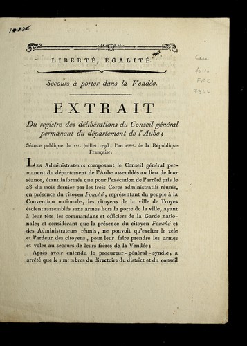Cover for ... Extrait de registre des de libe rations