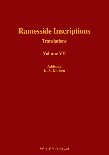 Cover for Ramesside Inscriptions, Addenda to I - VI