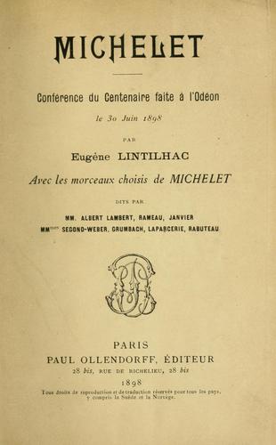 Cover for Michelet