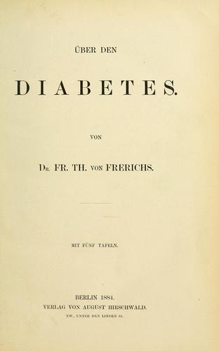 Cover for Über den Diabetes