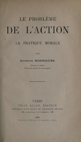 Cover for Le probleme de l'action