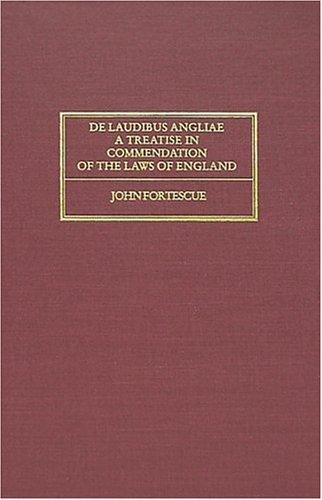 Cover for De laudibus legum Angliae