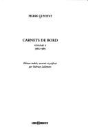Cover for Carnets de bord