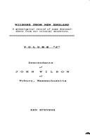 Cover for Descendants of John Wilson of Woburn, Massachusetts